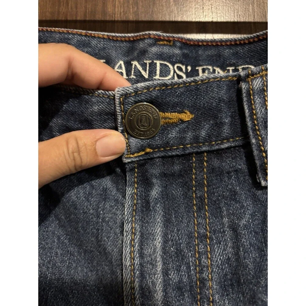 Lands' End Blue Jeans Men's Waist 35 Straight Fit